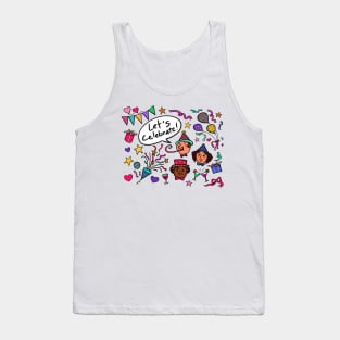 Illustration drawing of a group diversity people celebrate the new year party Tank Top